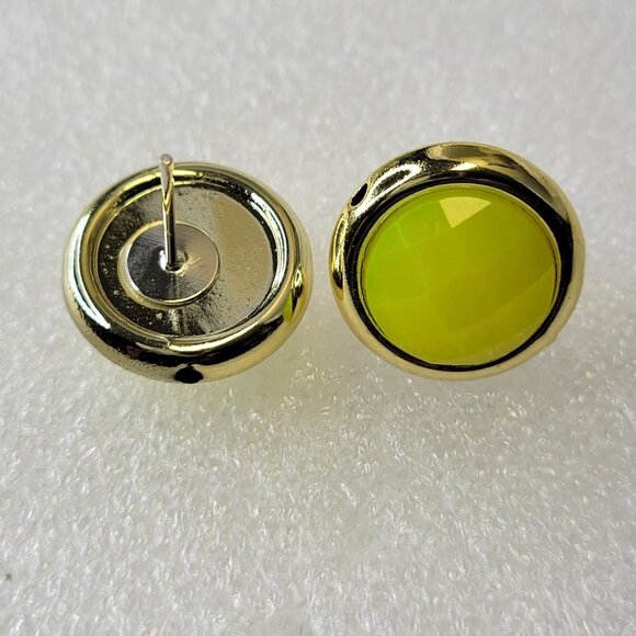 Mini Round Yellow Earrings - Picture 3 of 7